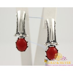 Серебряные серьги Вояж коралл 2378кр